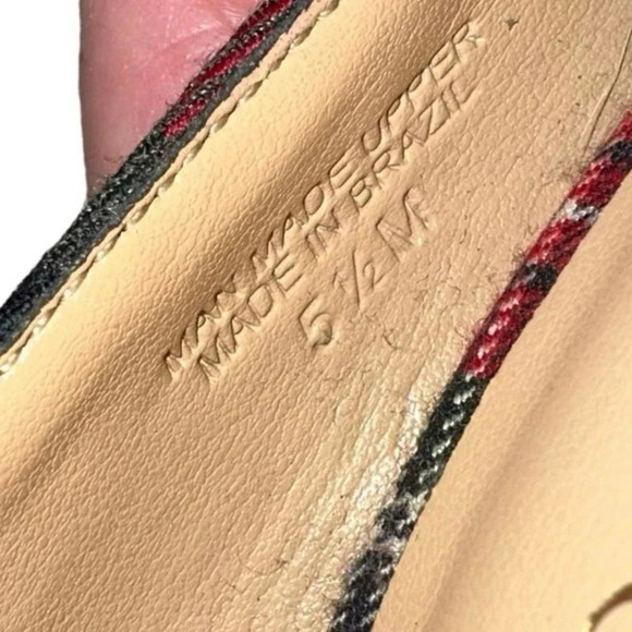 Talbots‎ red, grey, white tartan plaid versatile pump 2.75" heels size 5 1/2M - Picture 7 of 8